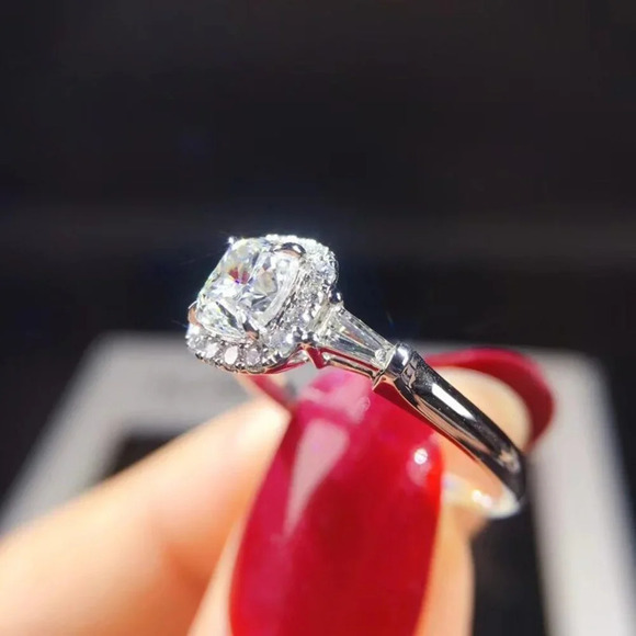 ▶925 Sterling Silver Plated Engagement Dainty Wedding Ring for Women, K965